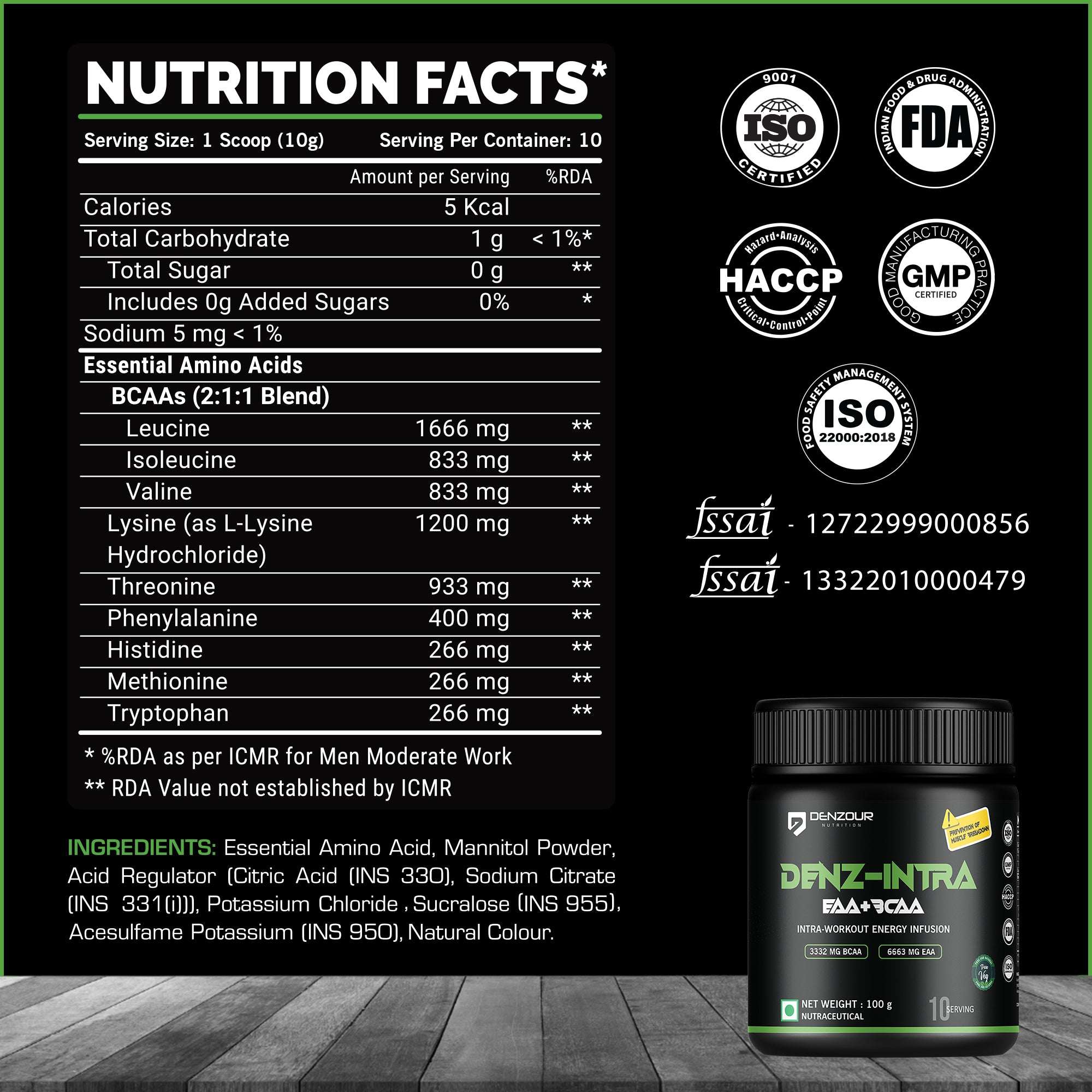 Denzour Denz-Intra supplement ( EAA + BCAA )