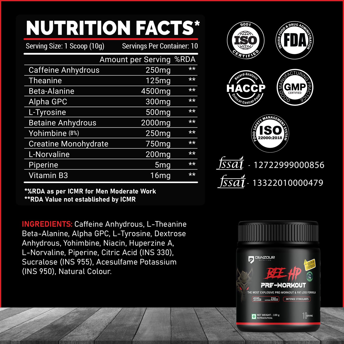 Denzour BEE-HP Pre-Workout