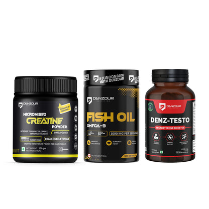 Micronised Creatine + Omega-3 Fish Oil + Testostrone Booster