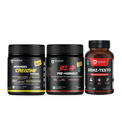 Micronised Creatine + BEE HP Pre Workout + Testostrone Booster