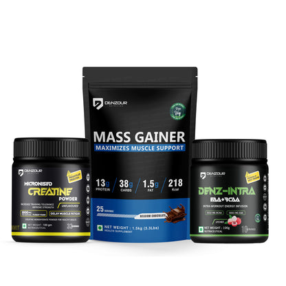 Mass Gainer + Micronised Creatine + Denz Intra