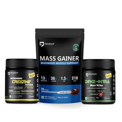 Mass Gainer + Micronised Creatine + Denz Intra