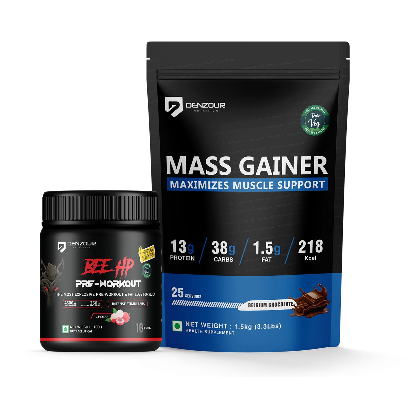 BEE HP Pre Workout + Mass Gainer
