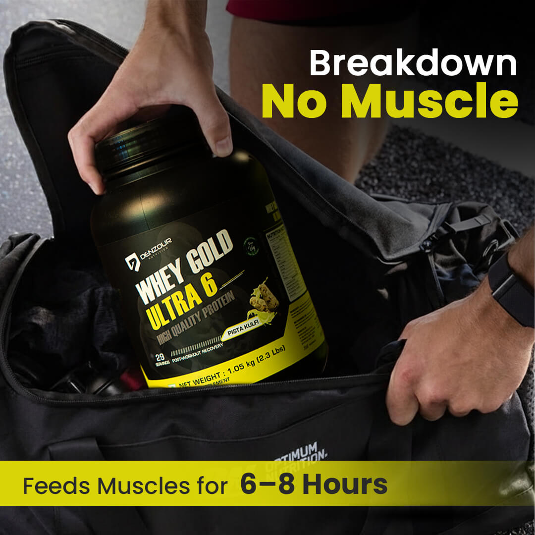 Denzour Whey Gold Ultra 6 High Quality Protein Powder | 1.05Kg & Enhanced Strength