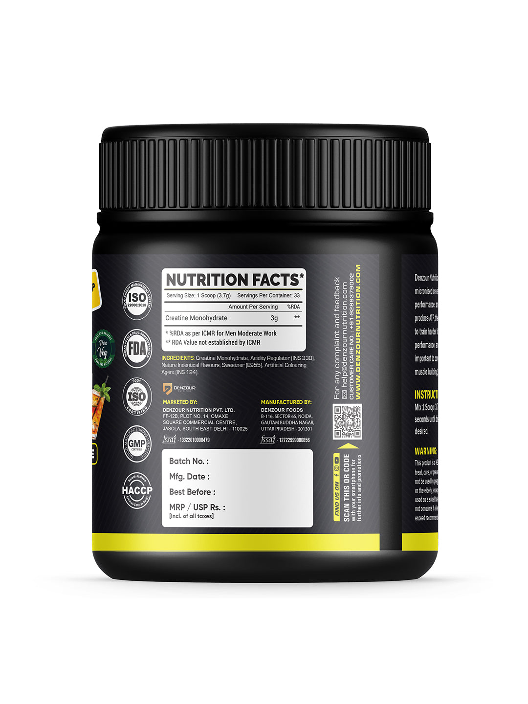 Micronised Creatine Powder 122g | Creatine Monohydrate | 3000mg Per Serving & Purest Form