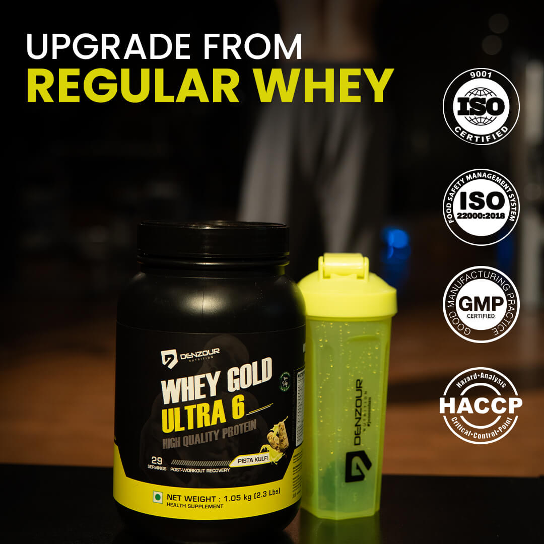 Denzour Whey Gold Ultra 6 High Quality Protein Powder | 1.05Kg & Enhanced Strength