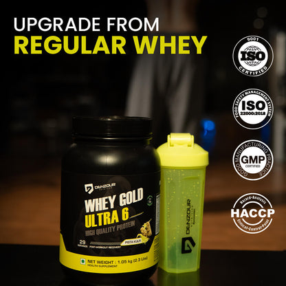 Denzour Whey Gold Ultra 6 High Quality Protein Powder | 1.05Kg & Enhanced Strength