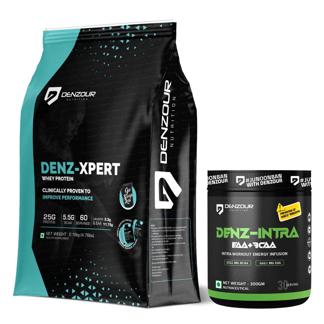 Denz Expert Whey Protein All Flavours + Denz-Intra BCAA Powder 300g