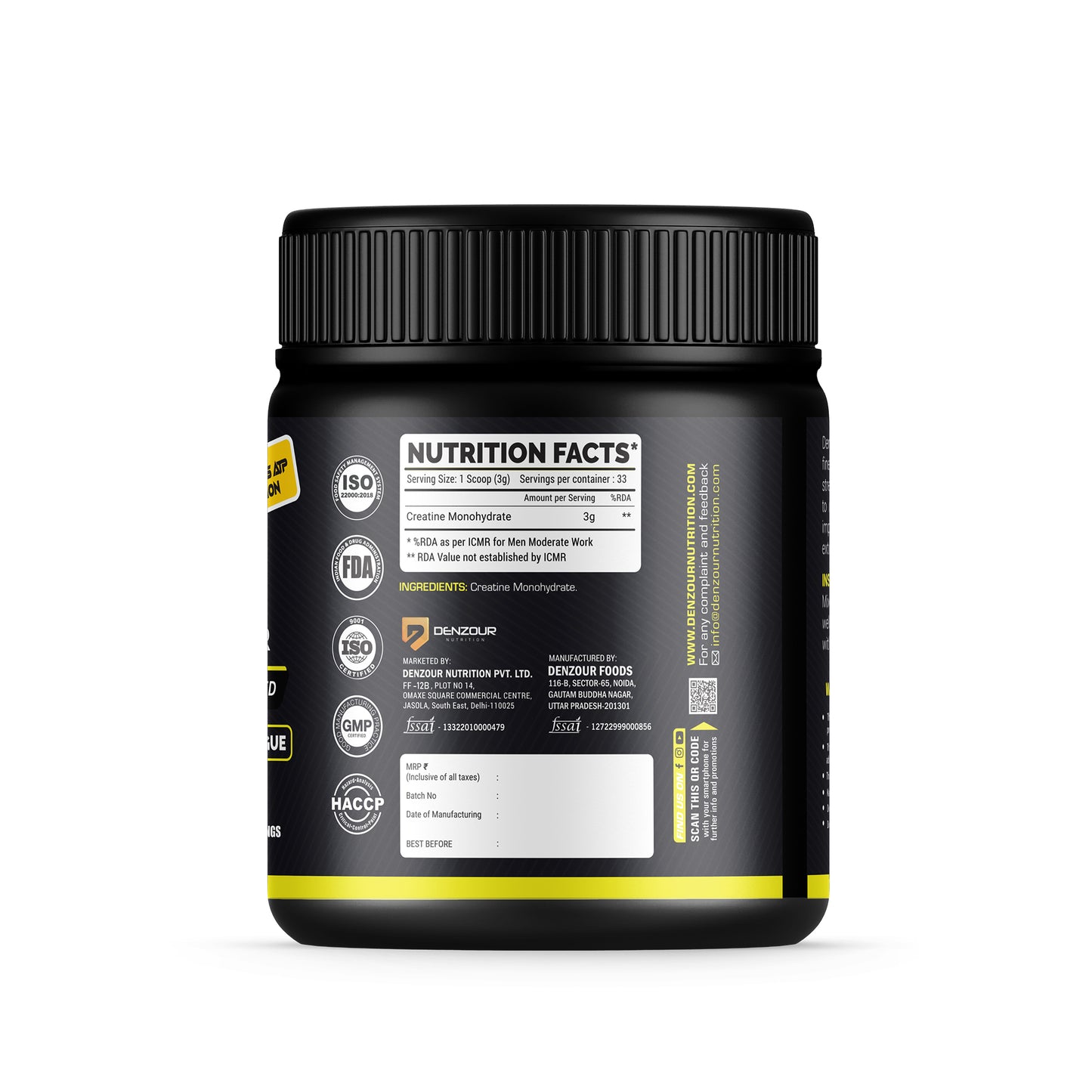 Denzour Micronised Creatine - 100 g