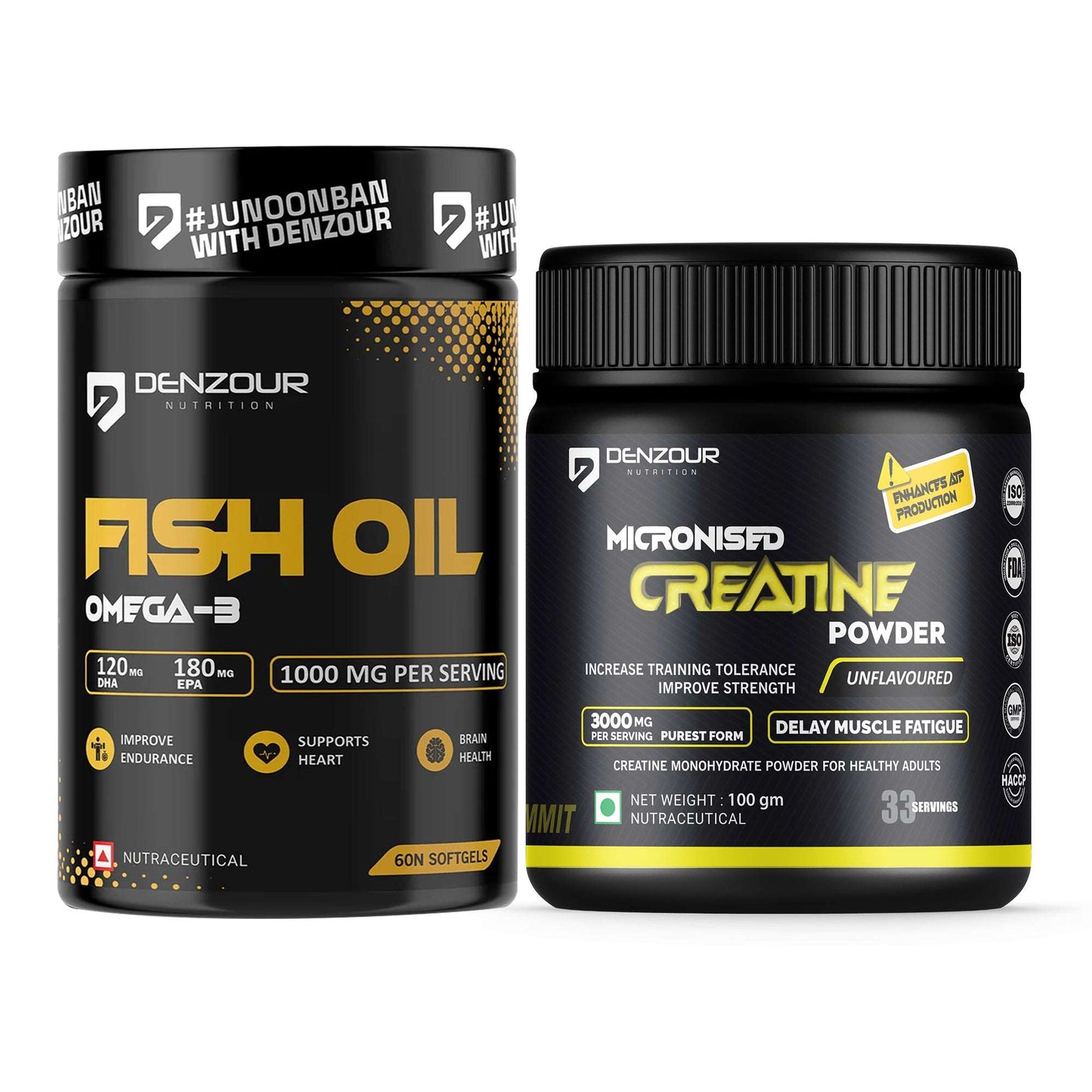 Denzour Omega-3 Fish Oil + Creatine Powder