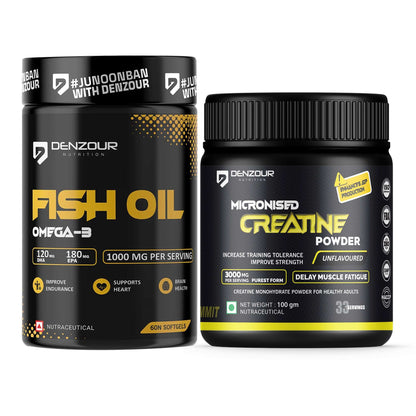 Denzour Omega-3 Fish Oil + Creatine Powder