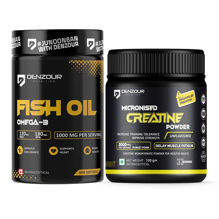 Denzour Omega-3 Fish Oil + Creatine Powder