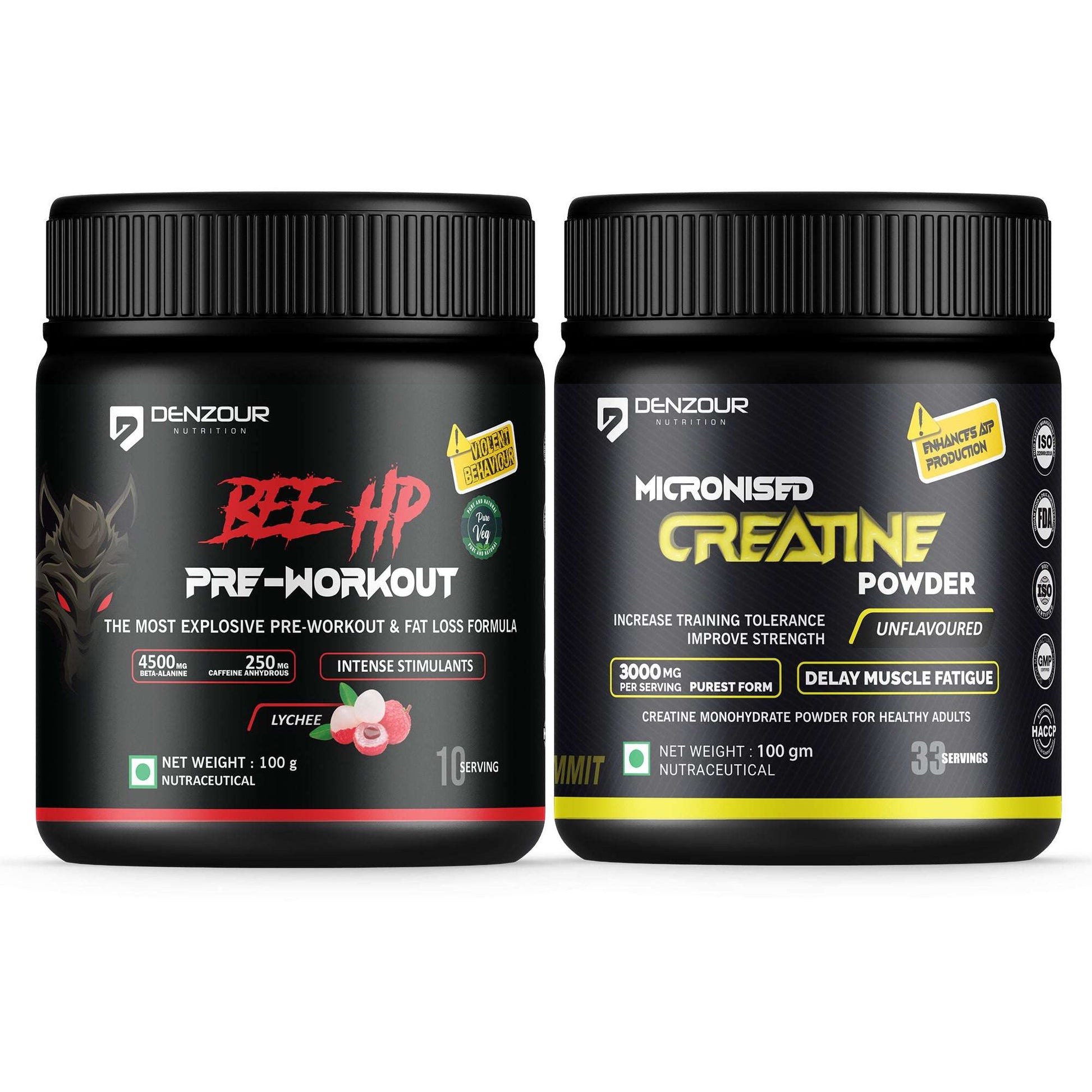 Micronised Creatine + BEE HP Pre Workout Powder