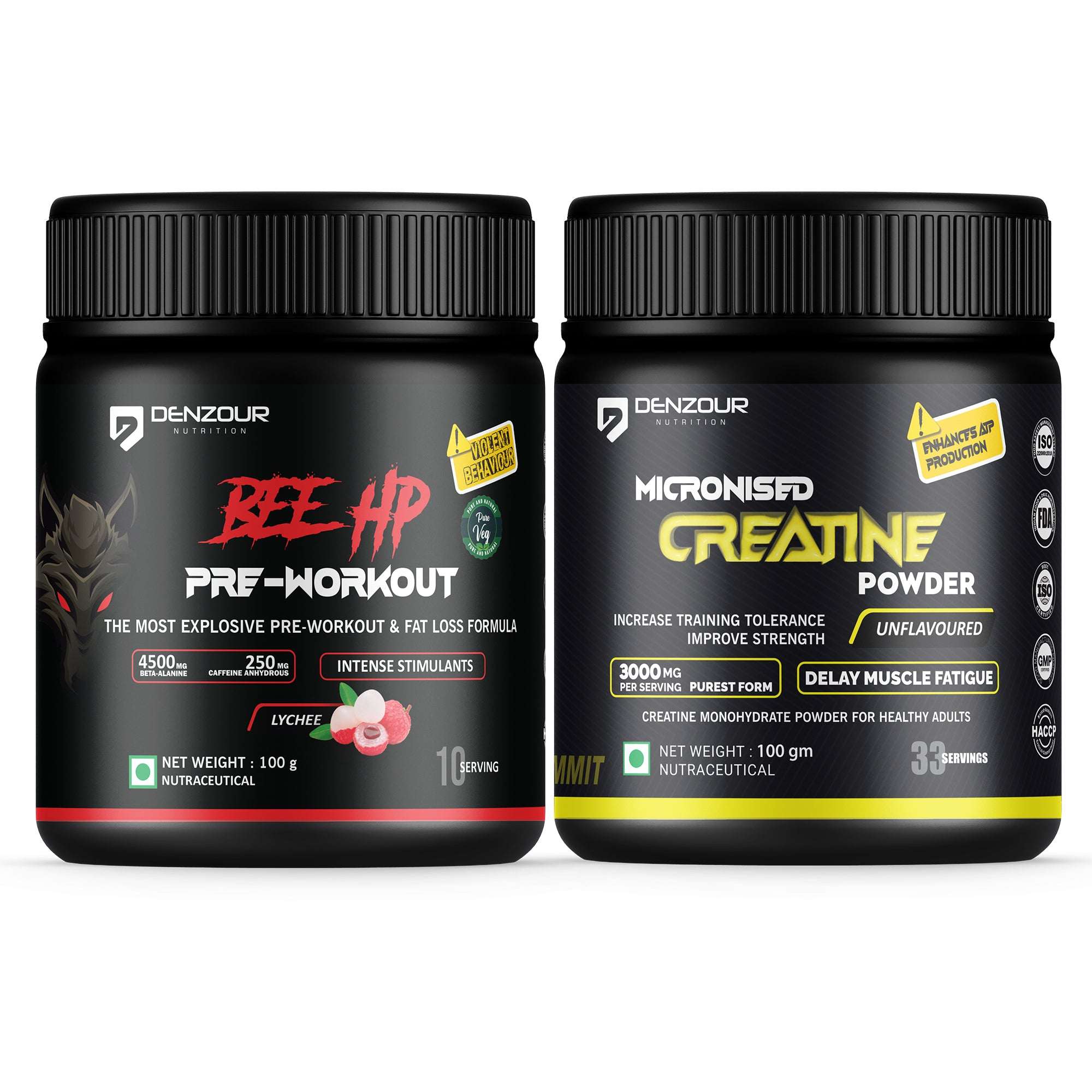 Micronised Creatine + BEE HP Pre Workout Powder