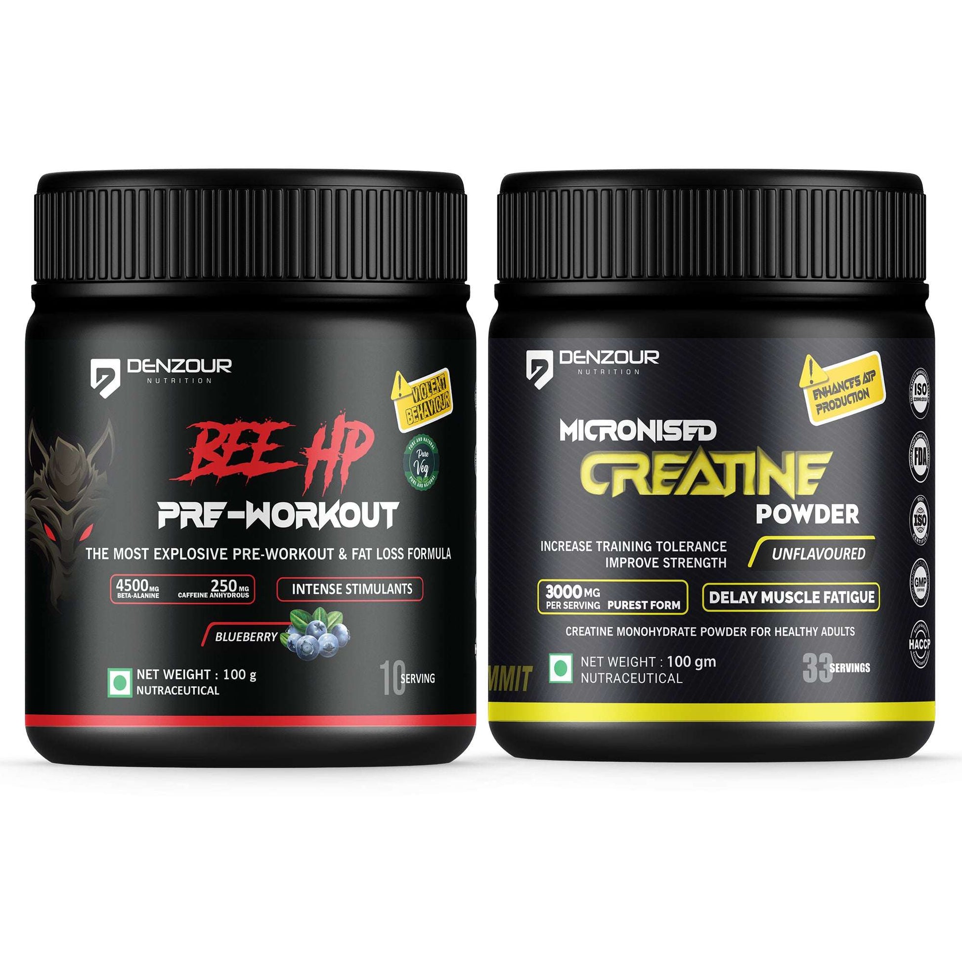 Micronised Creatine + BEE HP Pre Workout Powder