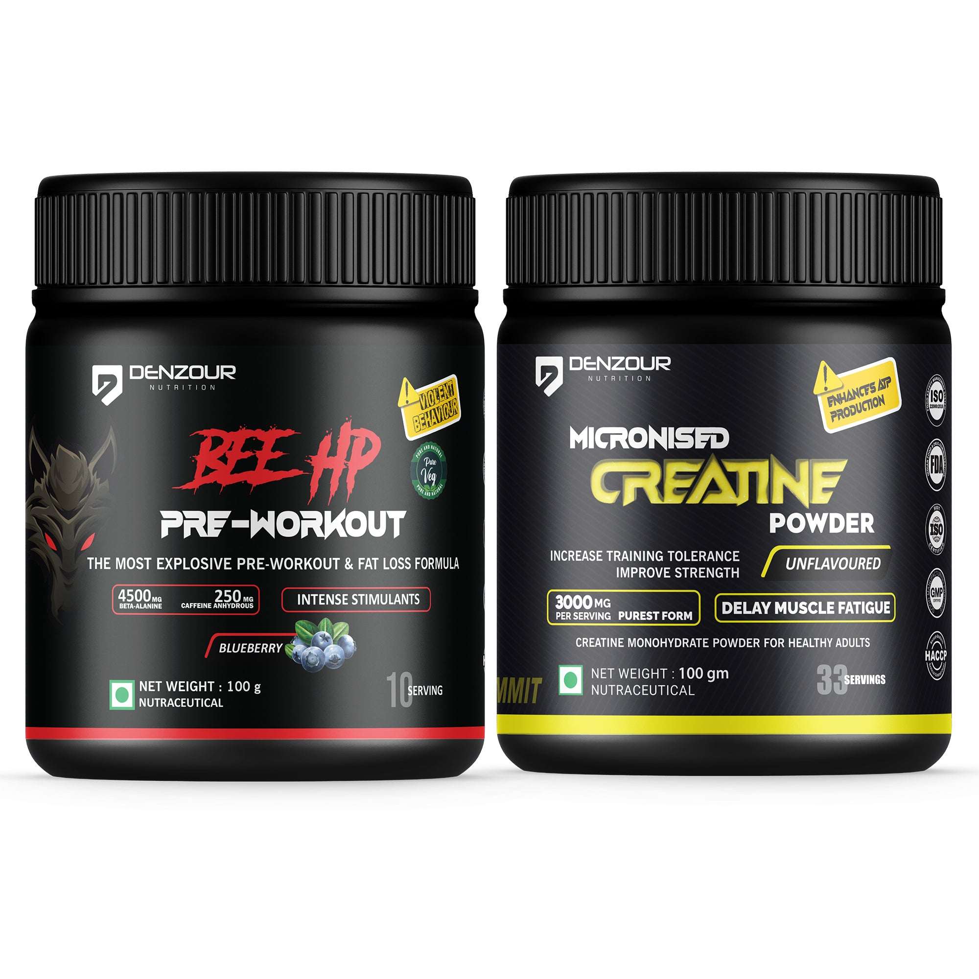 Micronised Creatine + BEE HP Pre Workout Powder