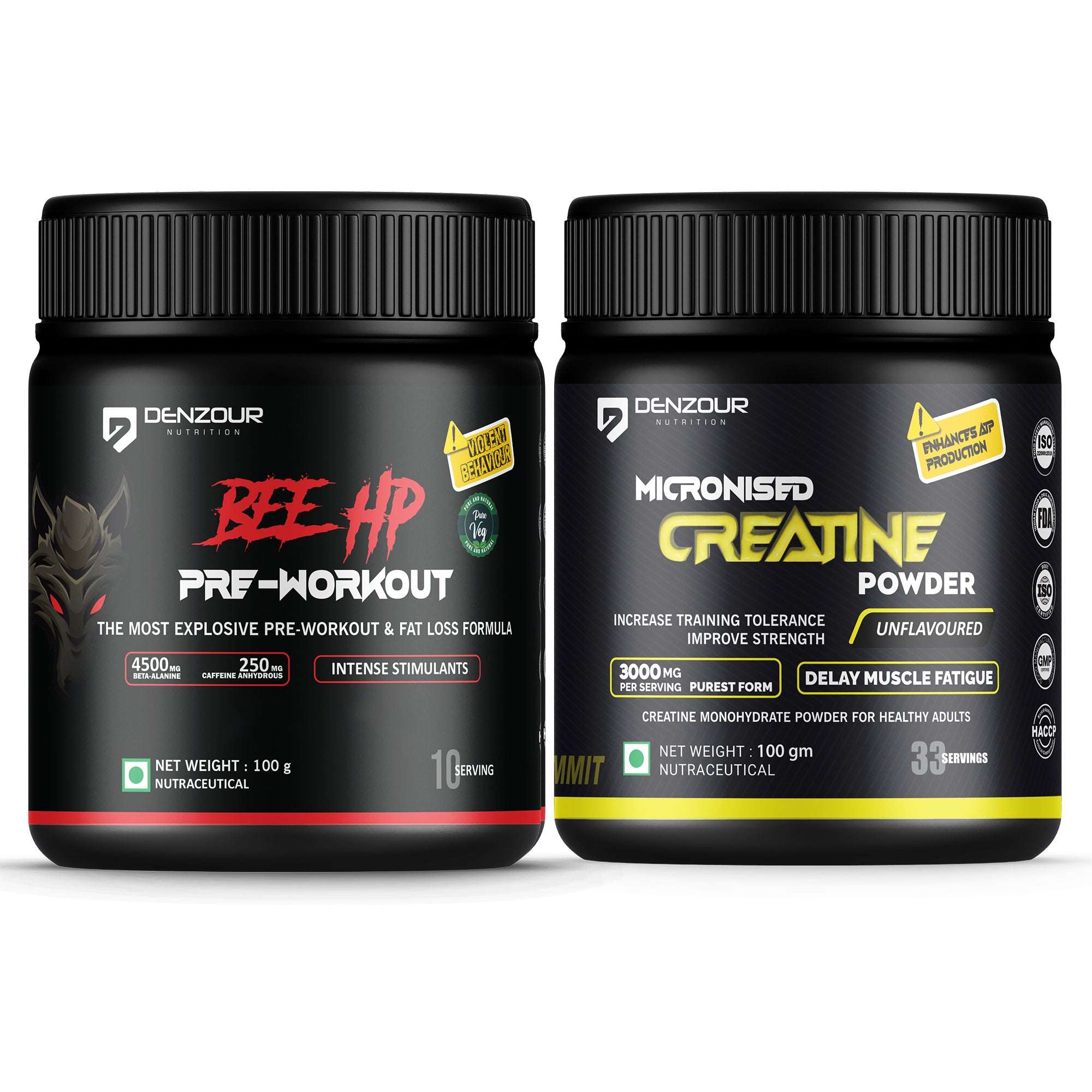 Micronised Creatine + BEE HP Pre Workout Powder