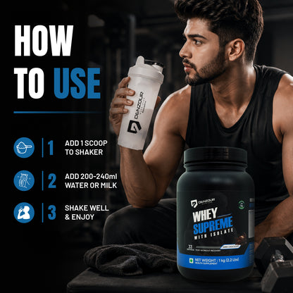Denzour Whey Supreme with Isolate | 1 Kg & Servings 33
