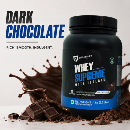 Denzour Whey Supreme with Isolate | 1 Kg & Servings 33