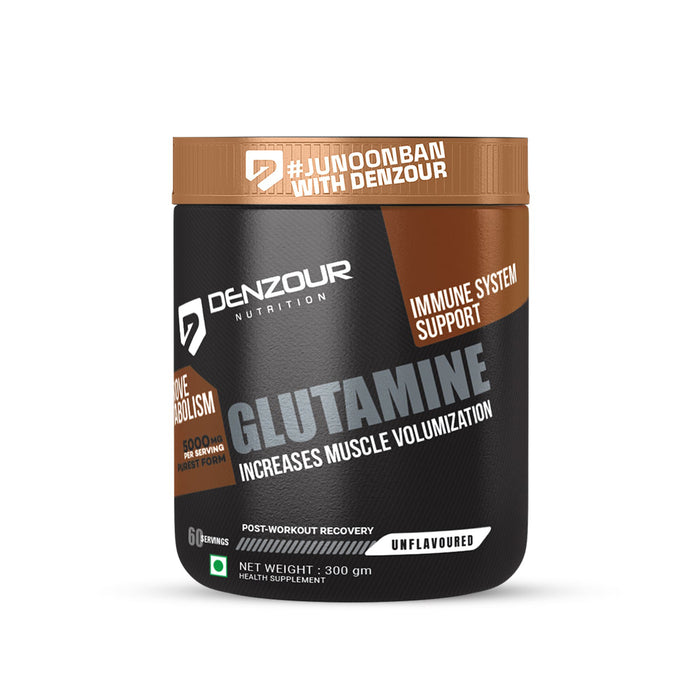 Denzour Glutamine Powder - 300g | Post Workout Recovery | Unflavoured & 5g Per Serving