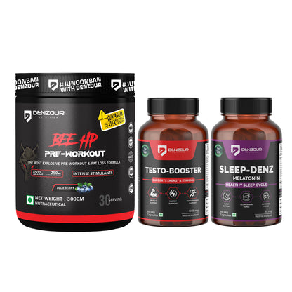 Melatonin + Testostrone Booster + BEE HP Pre Workout