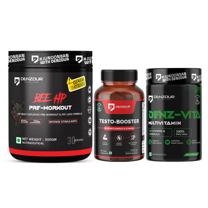 Multivitamin + Testostrone Booster + BEE HP Pre Workout