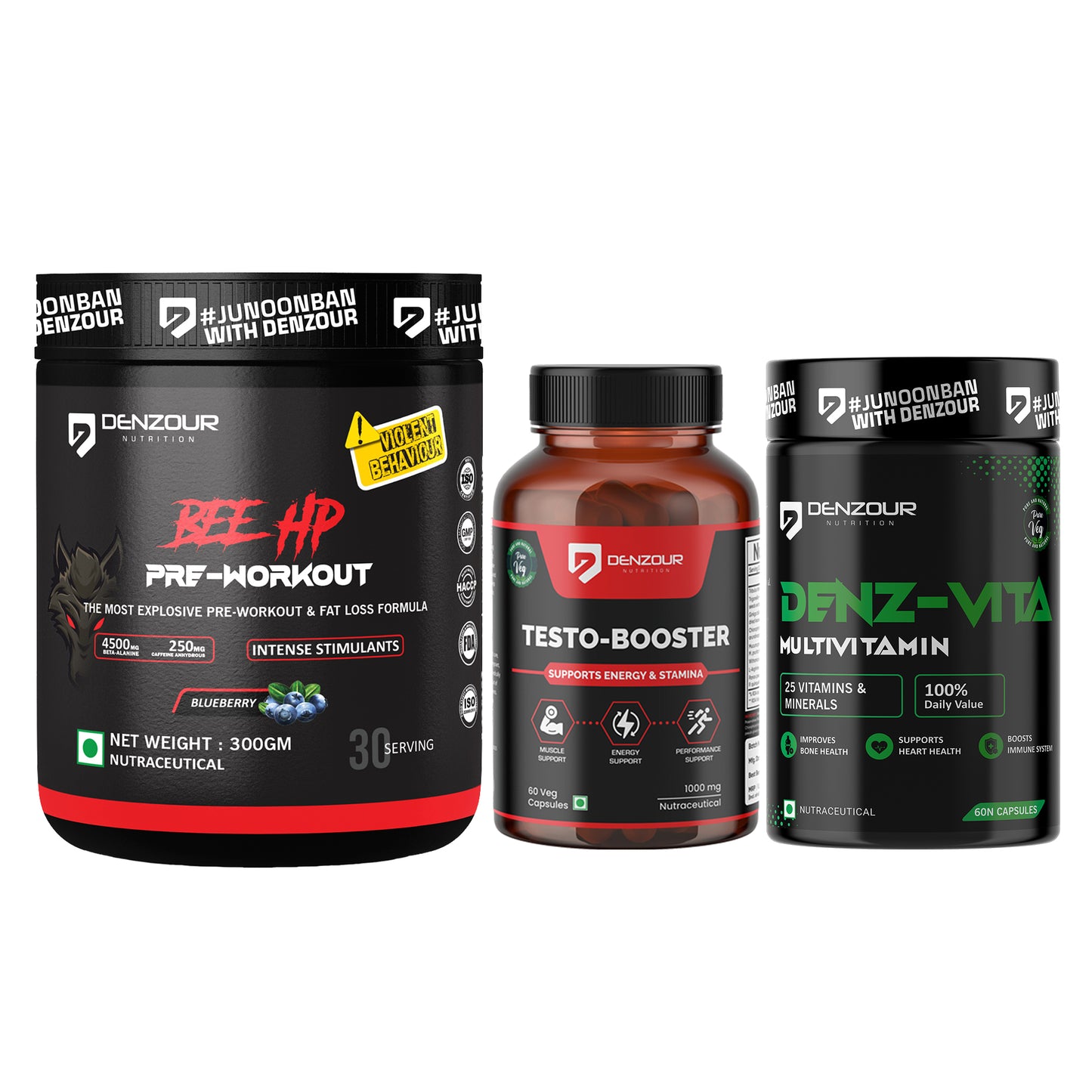 Multivitamin + Testostrone Booster + BEE HP Pre Workout