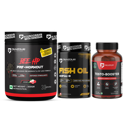 Omega-3 Fish Oil + Testostrone Booster + BEE HP Pre Workout