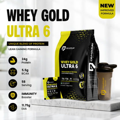 Denzour Whey Gold Ultra 6 Protein Powder | Perfect For Lean Gaining