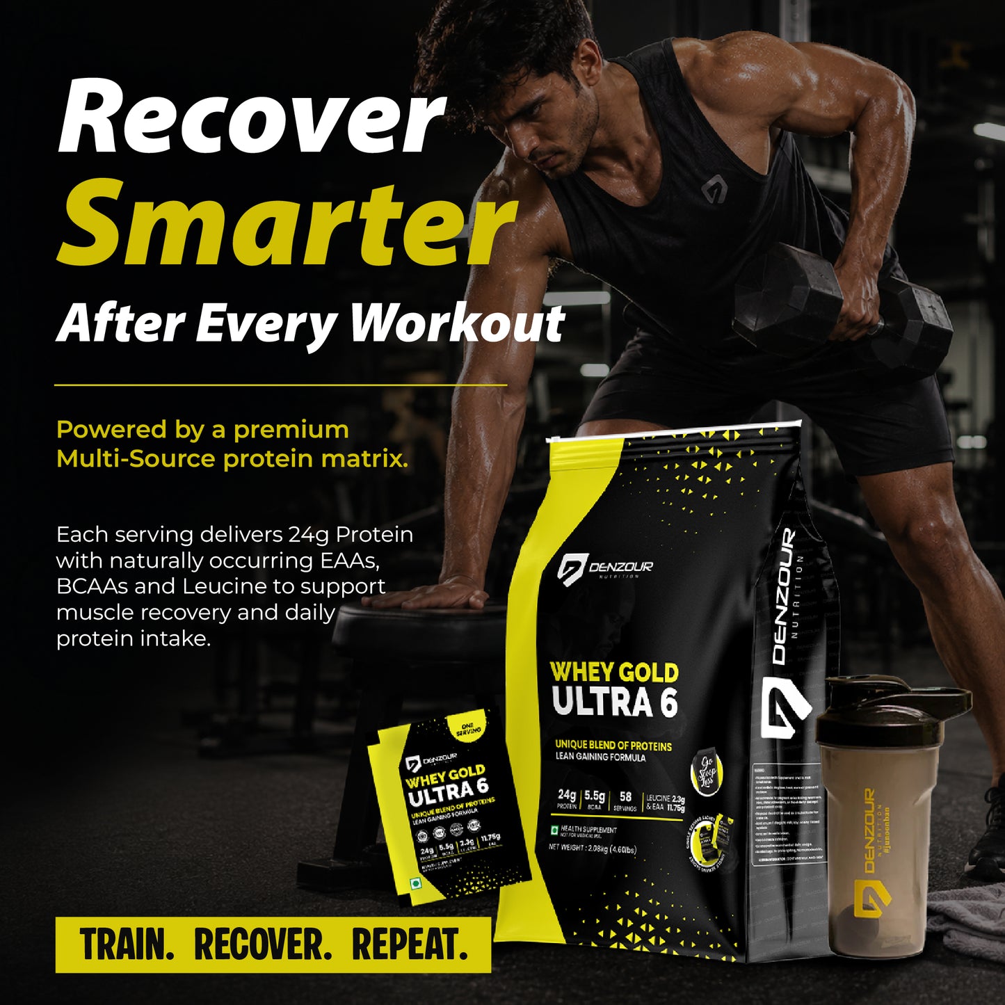 Denzour Whey Gold Ultra 6 Protein Powder | Perfect For Lean Gaining