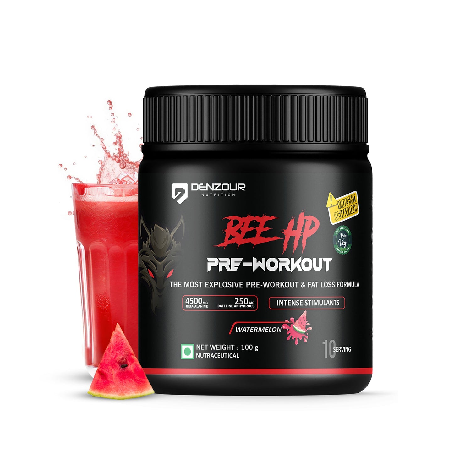 🎁 Bee-Hp Pre-workout for Explosive Energy - 10 Days (10 Servings) / Watermelon