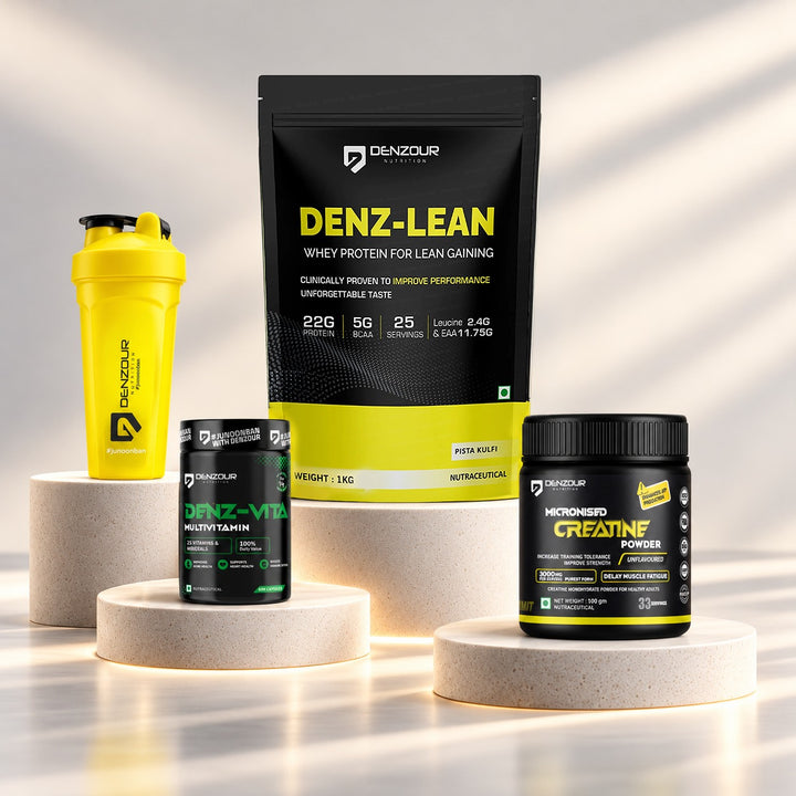 Lean Whey Stack with Creatine, Shaker & Multivitamin | Denzour