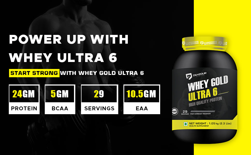 whey gold ultra 6 with 24g protein & 5gm bcaa