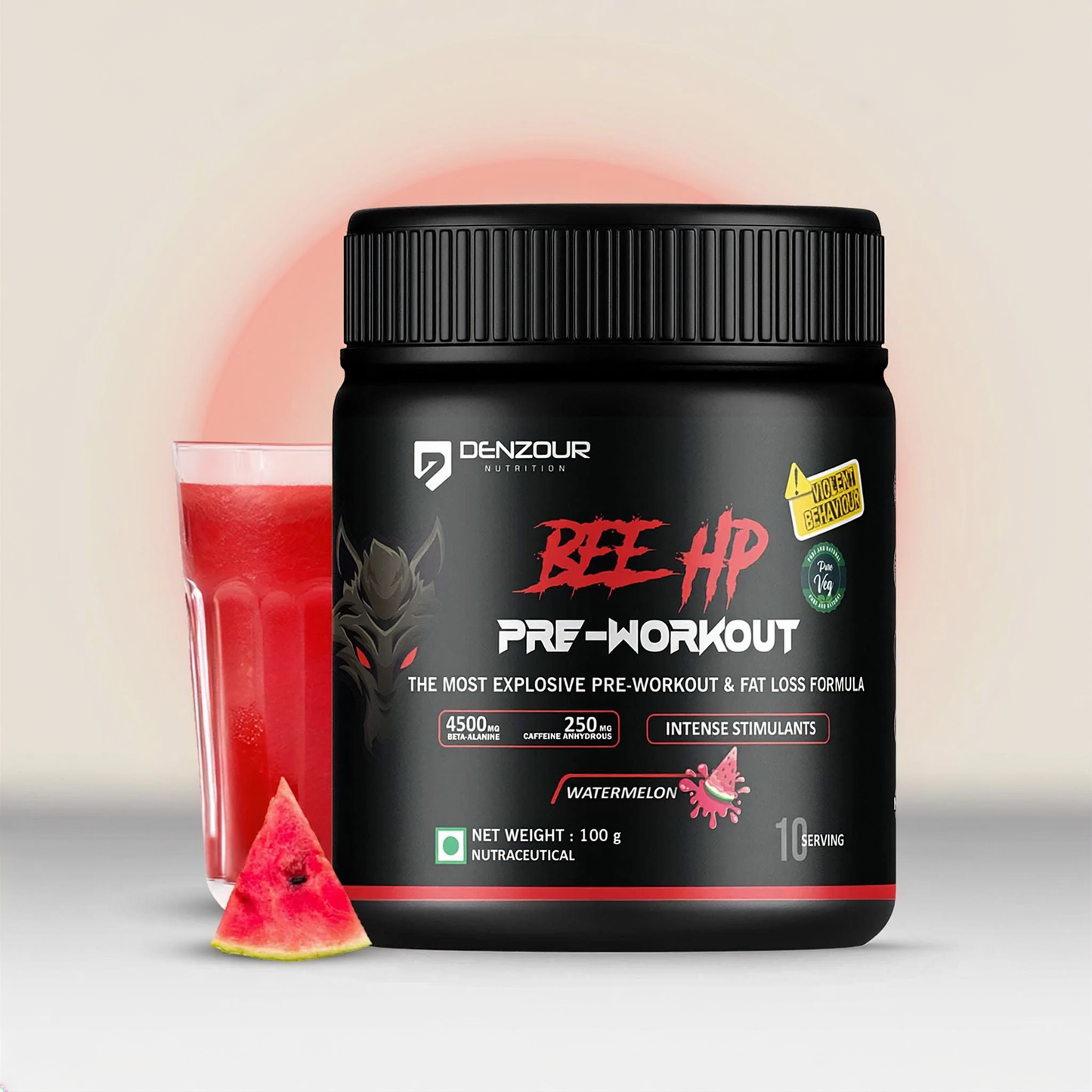 Bee Hp Pre Workout Powder|- 250mg Caffeine| & 4500mg Beta-Alanine|L-Theanine