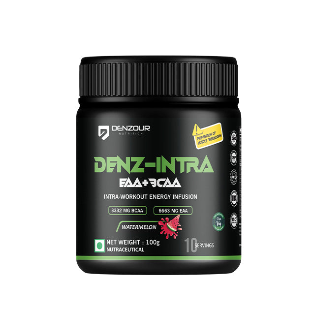 Denz-Intra BCAA + EAA Powder | Intra Workout | 3332mg BCAA & 6663mg EAA | Pure Veg
