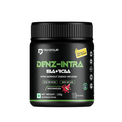 Denz-Intra BCAA + EAA Powder | Intra Workout | 3332mg BCAA & 6663mg EAA | Pure Veg