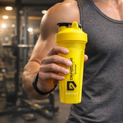 Denzour Nutrition Protein Shaker with Flip-Top Lid, Gym & Sports Bottle | 650ML