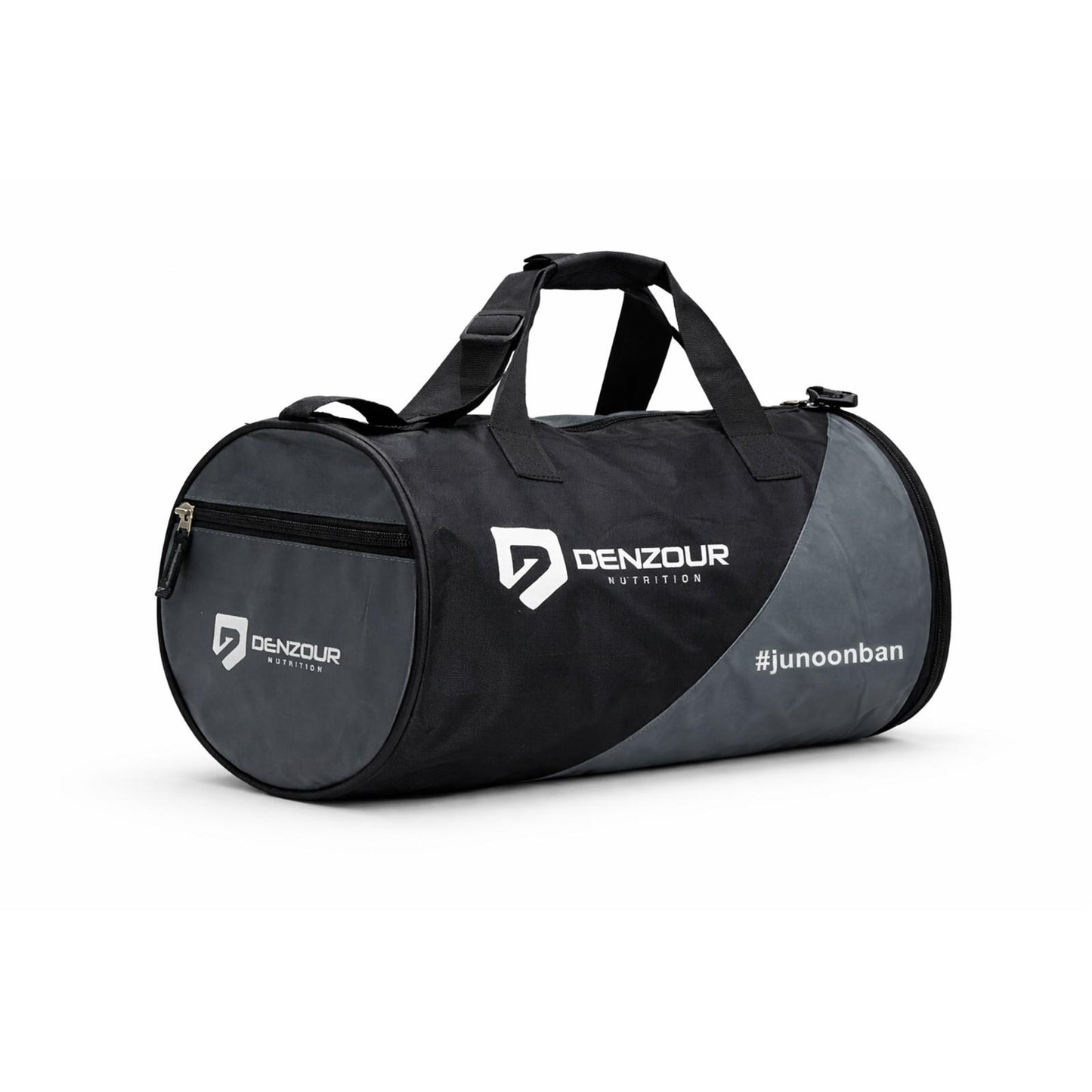 Denzour Nutrition Gym Duffle Bag, Unisex Sports & Travel Kit Bag with Shoulder Strap and Side Zip Pocket
